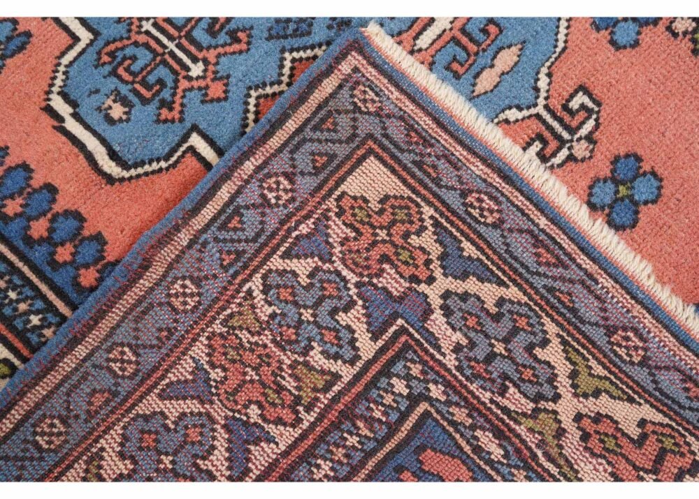 Traditional Kars 4x4 Wool Rug Semi-Old Blue & Orange