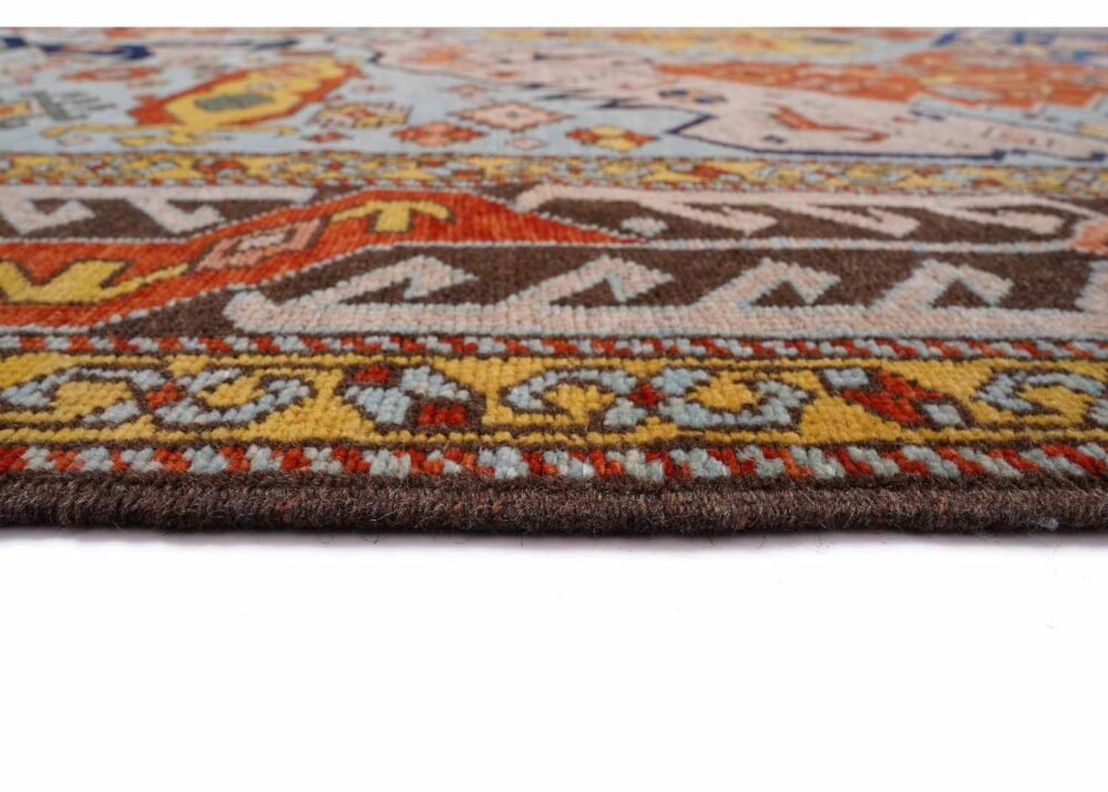Traditional Kazak Hand-knotted Multicolour Rug 5.5x8.6 ft Wool