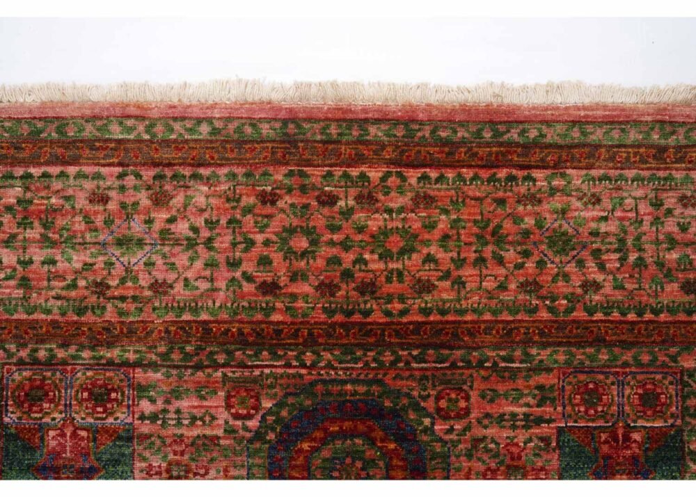 Traditional Memluk Copper Color Rug 5.8x4.2 Hand-Knotted