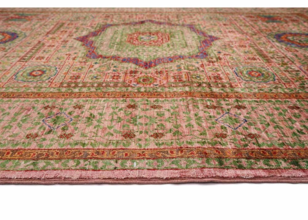 Traditional Memluk Copper Color Rug 5.8x4.2 Hand-Knotted