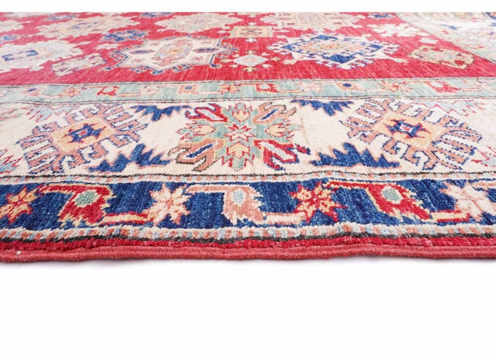 Traditional Red Area Rug Hand-Knotted Sherwan 8.9x6 ft Wool/Cotton