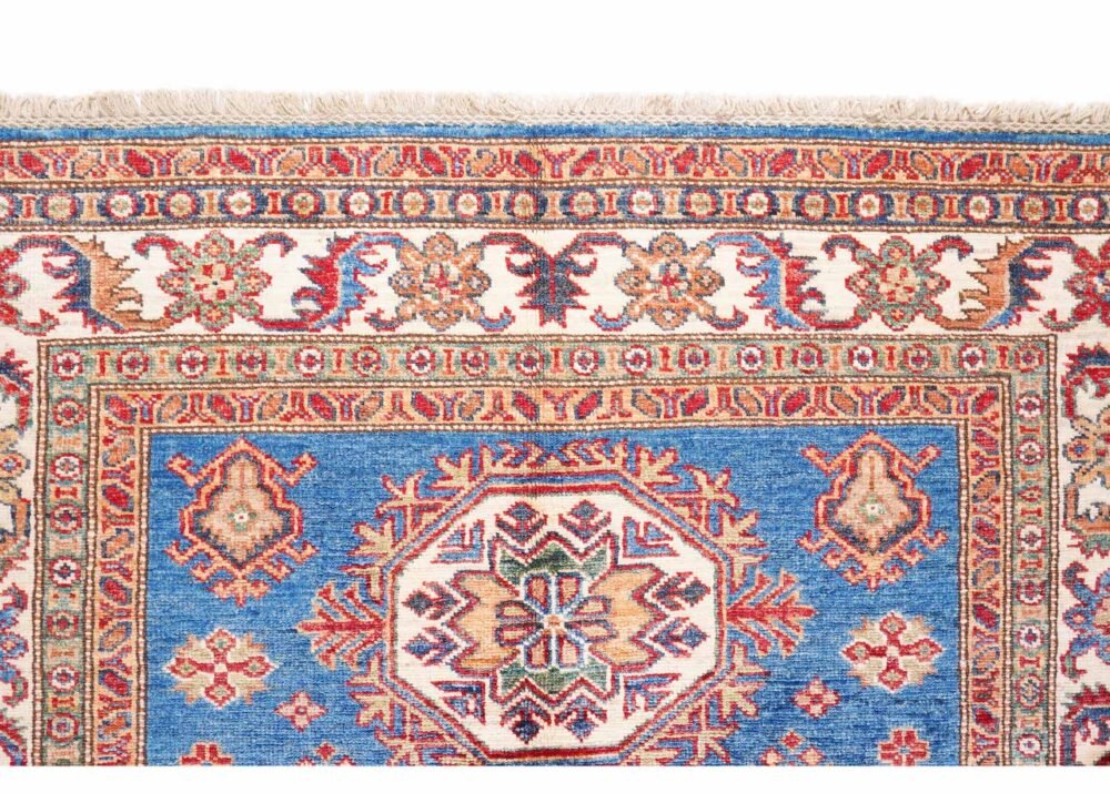 Traditional Sirvan Blue & Beige 6x4 Area Rug Hand-Knotted