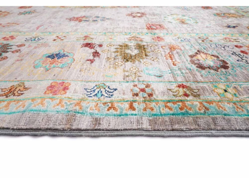 Traditional Sultani Grey Rugs for Living Room Pants & Trees Pattern