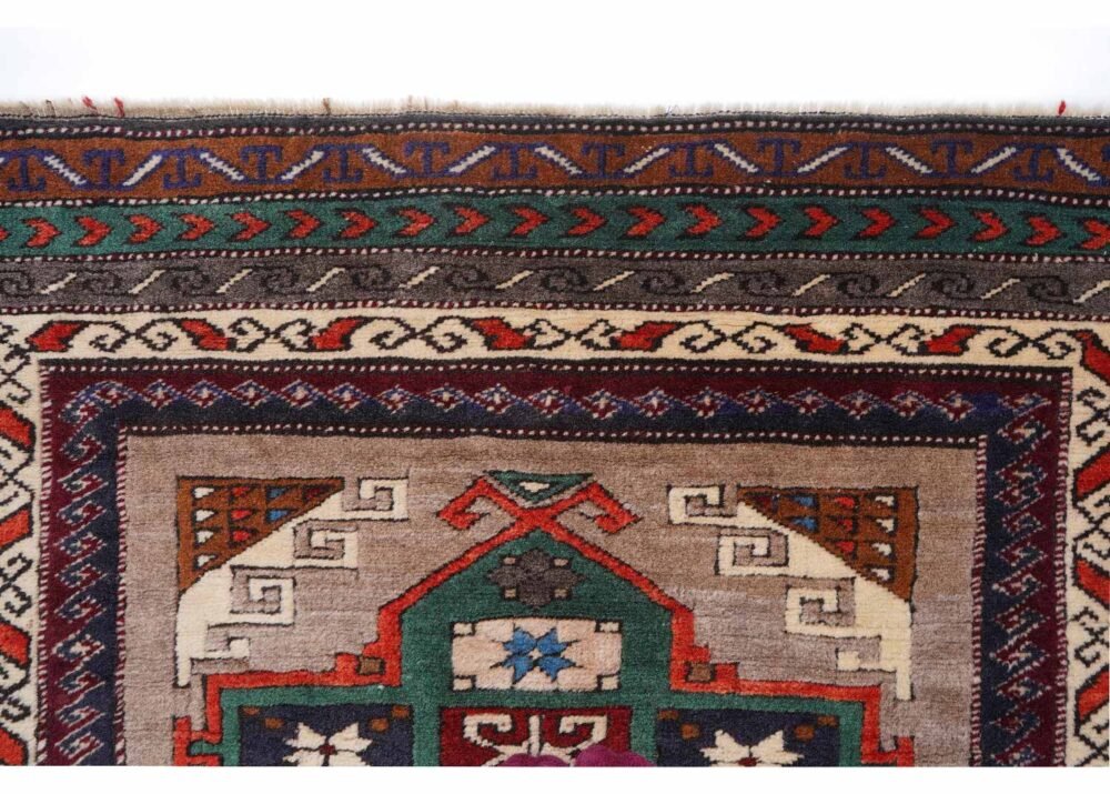 Traditional Vintage Mini Kars Kars Brown Outdoor Rug 4.4x3.8 ft