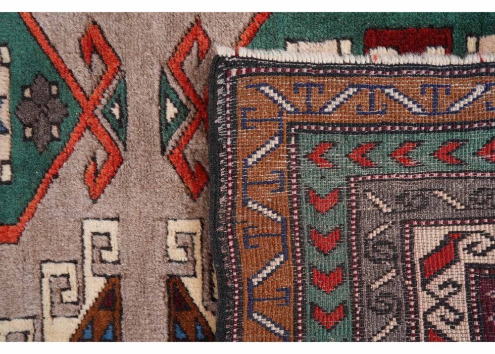 Traditional Vintage Mini Kars Kars Brown Outdoor Rug 4.4x3.8 ft