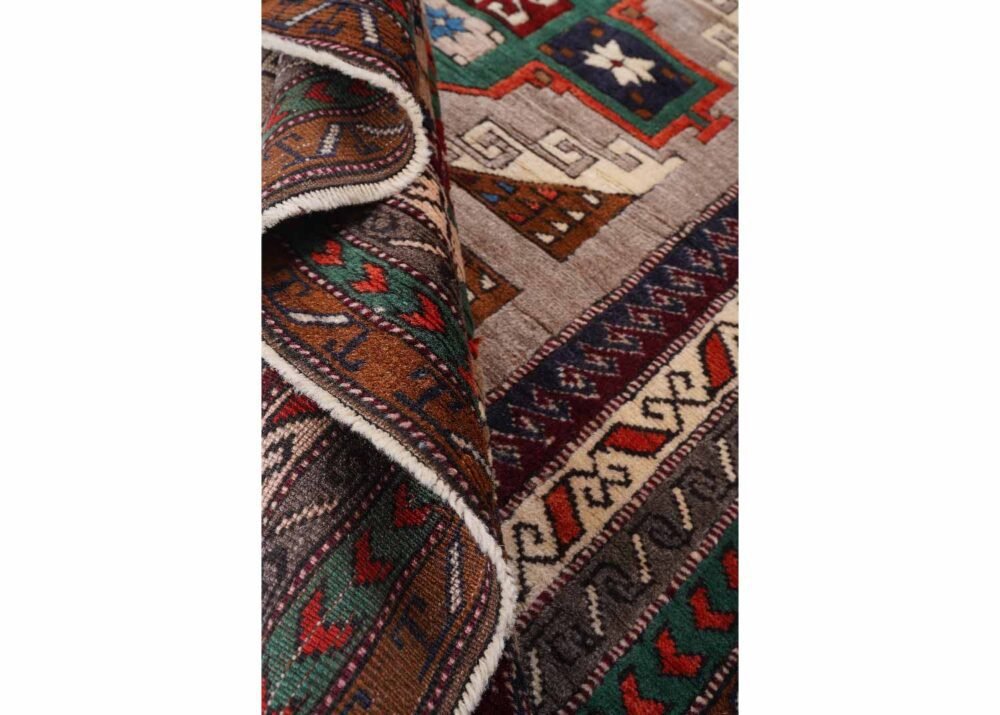 Traditional Vintage Mini Kars Kars Brown Outdoor Rug 4.4x3.8 ft