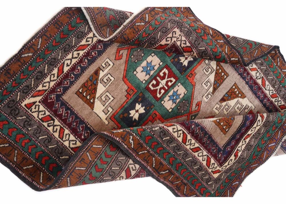 Traditional Vintage Mini Kars Kars Brown Outdoor Rug 4.4x3.8 ft