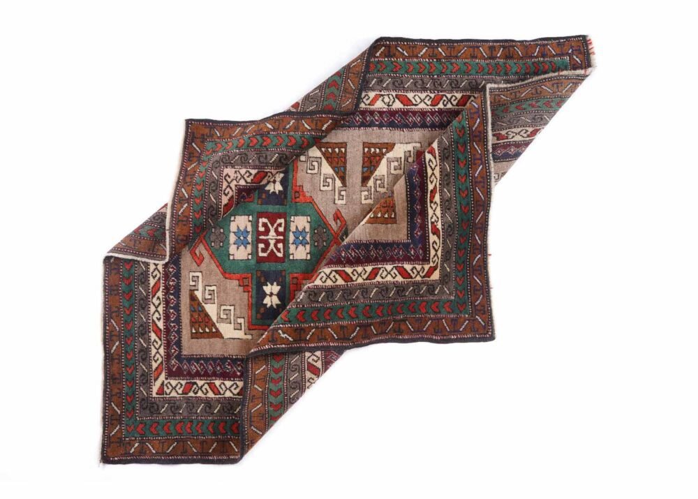 Traditional Vintage Mini Kars Kars Brown Outdoor Rug 4.4x3.8 ft