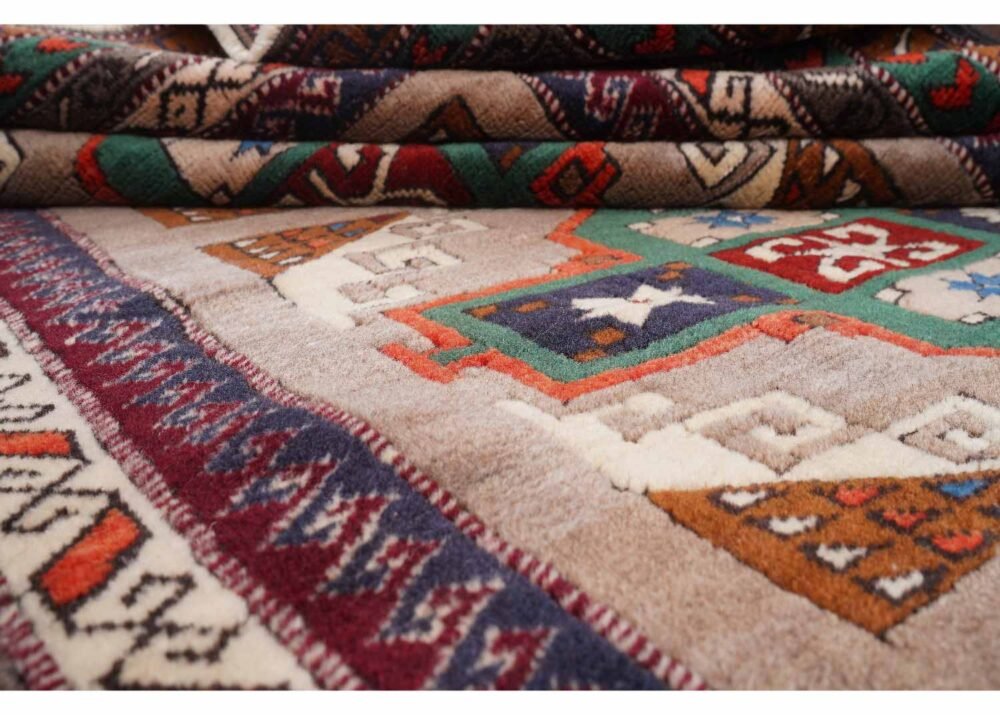 Traditional Vintage Mini Kars Kars Brown Outdoor Rug 4.4x3.8 ft