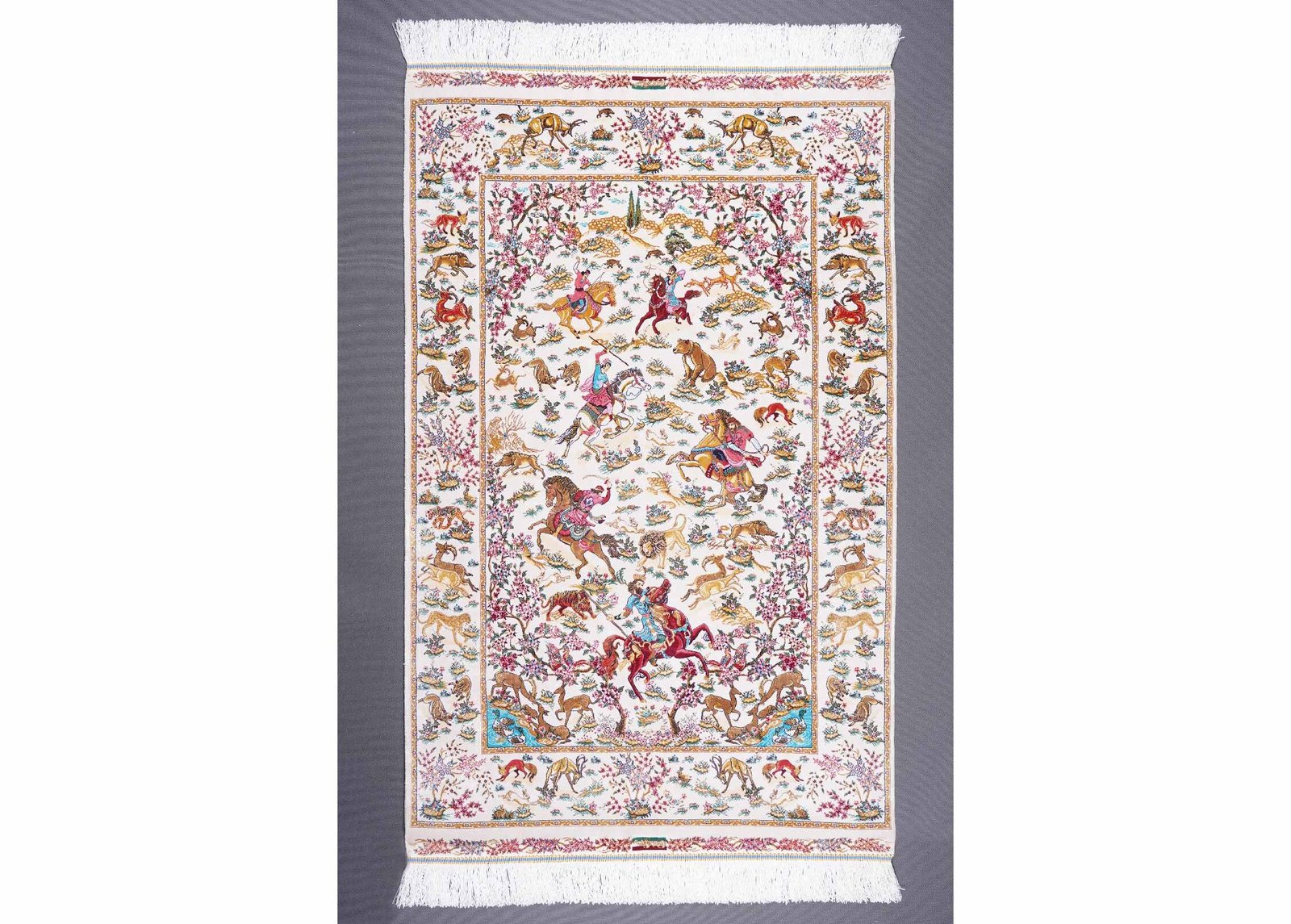 Tugra-Animal-Printed-Rug-Silk-Beige-Orange-4x2.6-ft-1.jpg floor rug designed for all-purpose decor