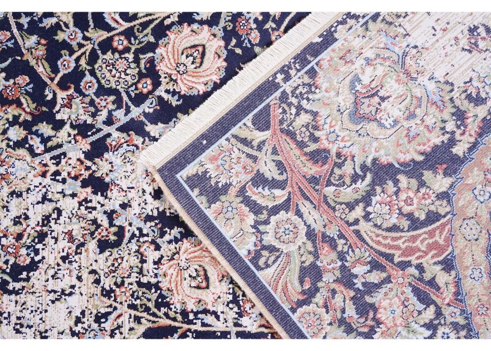 Turkish Oriental Blue Beige Modern Rug 3.9x2.6 ft - Rugs 1