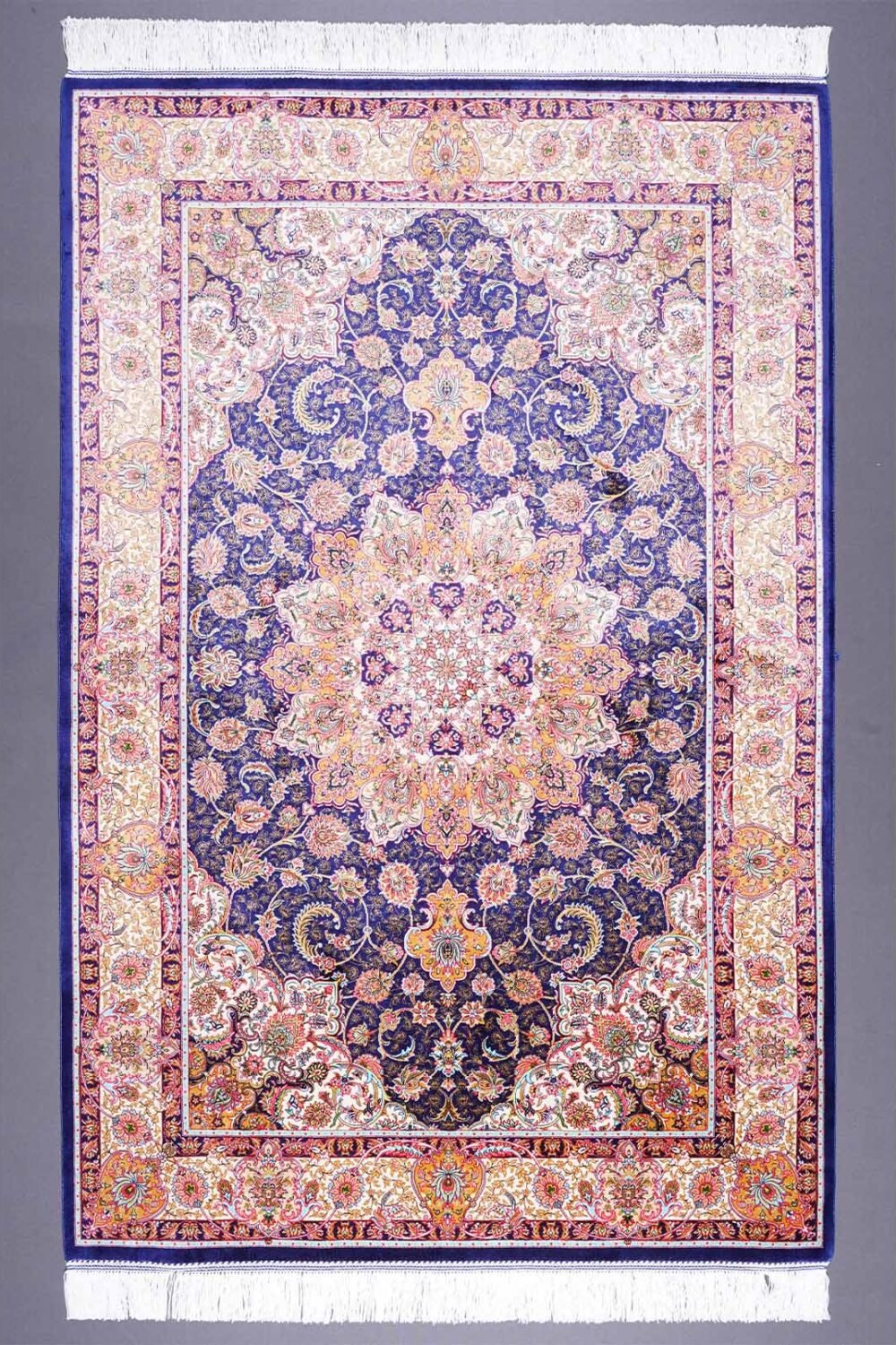 Turkish Rugs for Sale Orange Silk Small Medallion 4.9x3.2 ft - Rugs 1