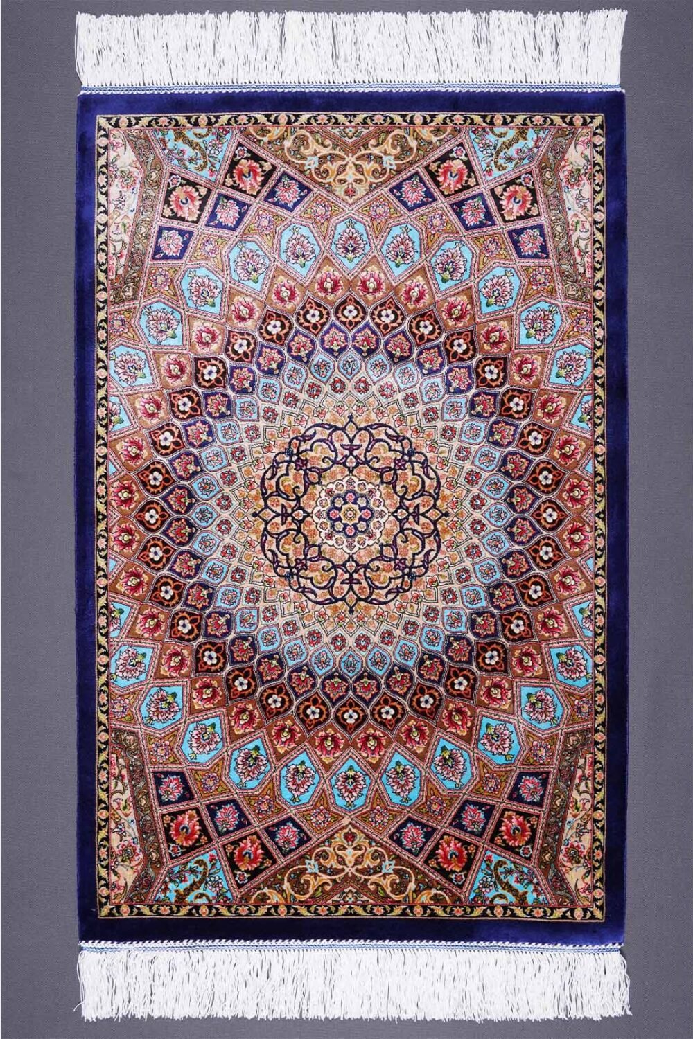 Washable Area Rug Small Orange Medallion 1.9x2.9 ft Silk - Rugs 1