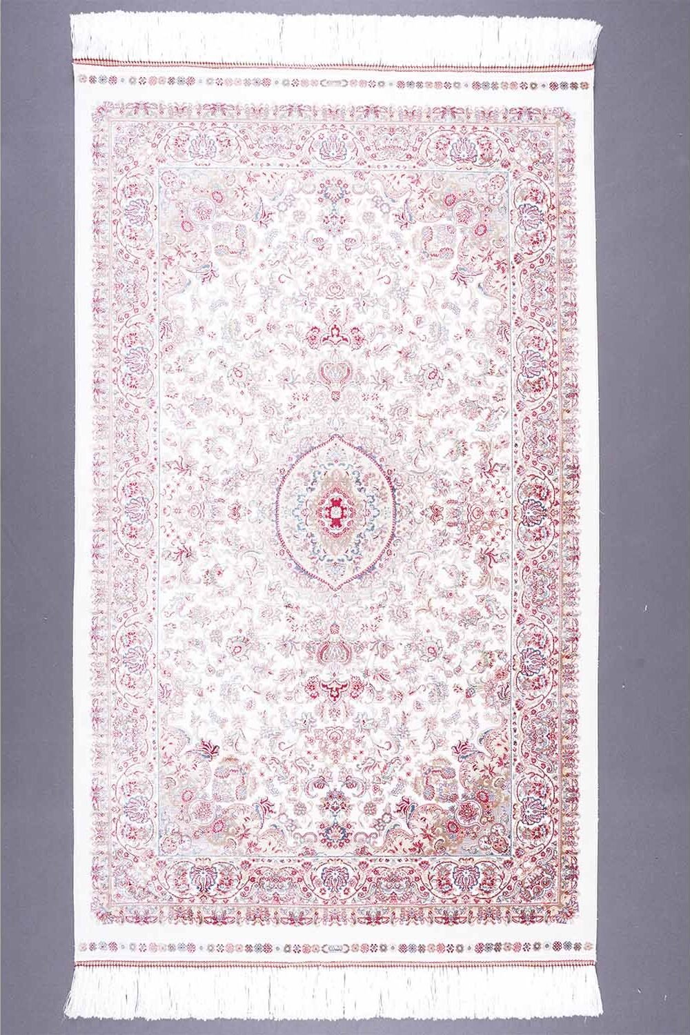 Washable Beige Rug Small Medallion 2.9x4.9 ft Silk - Rugs 1