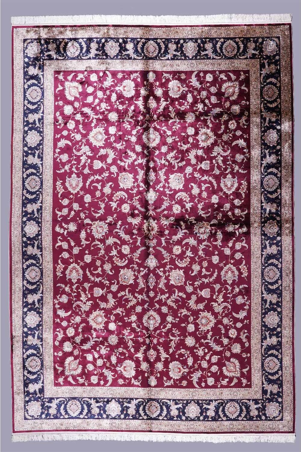 Washable Extra Large Rug for Under Bed Silk Medallion 11x8 ft - Rugs 1