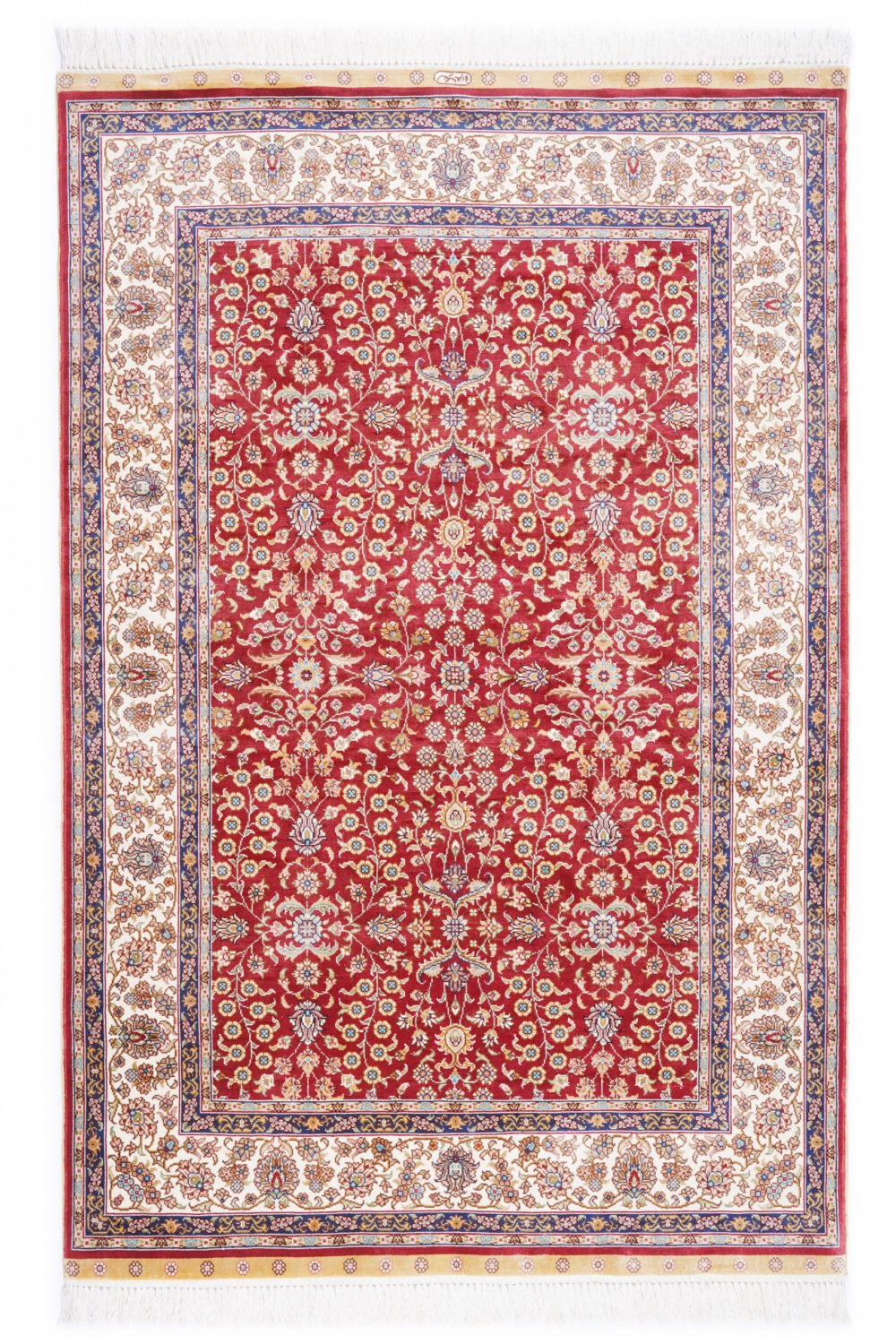 Upcycled Silk Floral Rug
