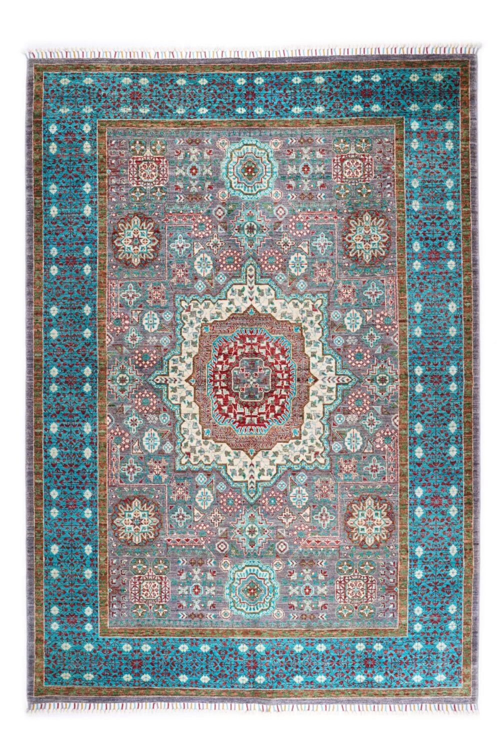 Blue Grey Afghan Rug