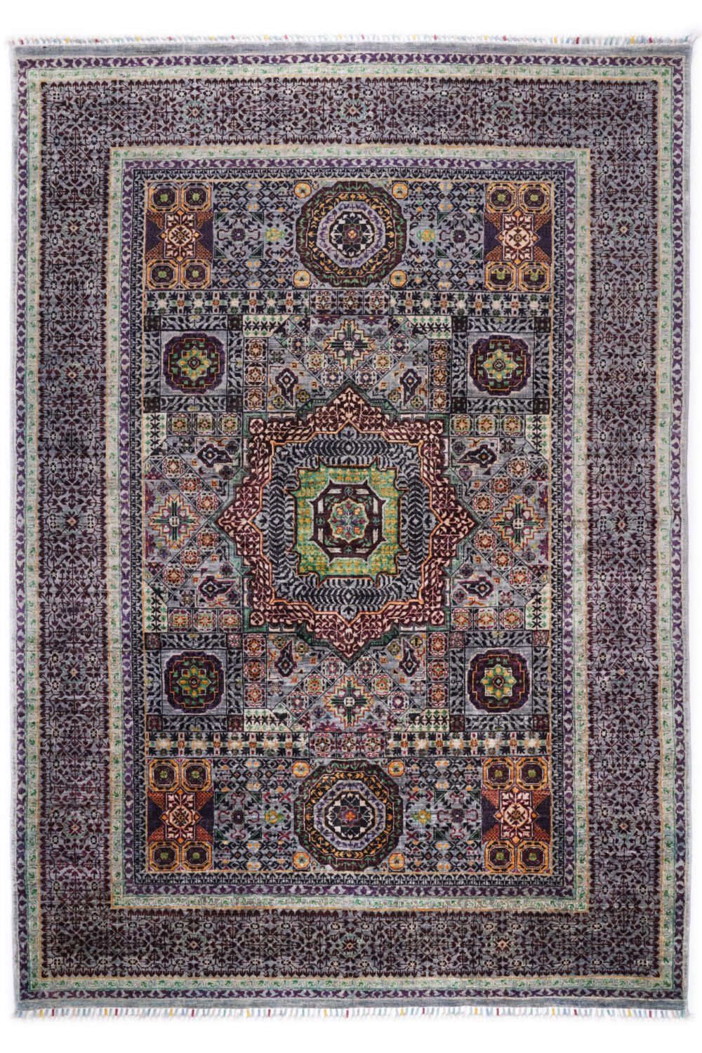 Purple Green Turkish Memluk Rug