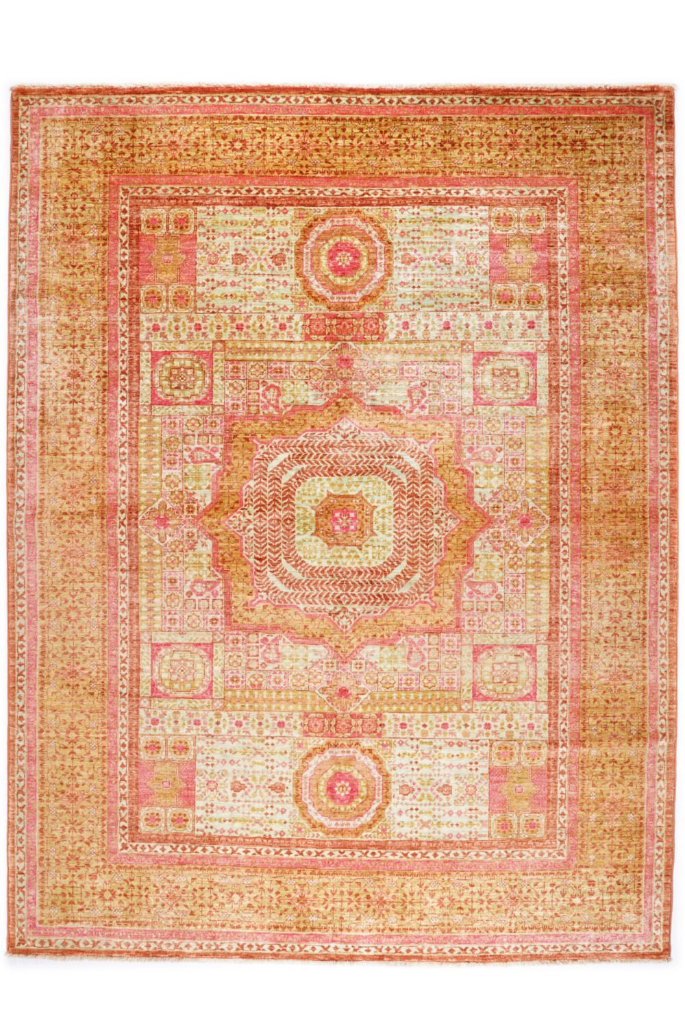 Red Green Afghan Memluk Rug
