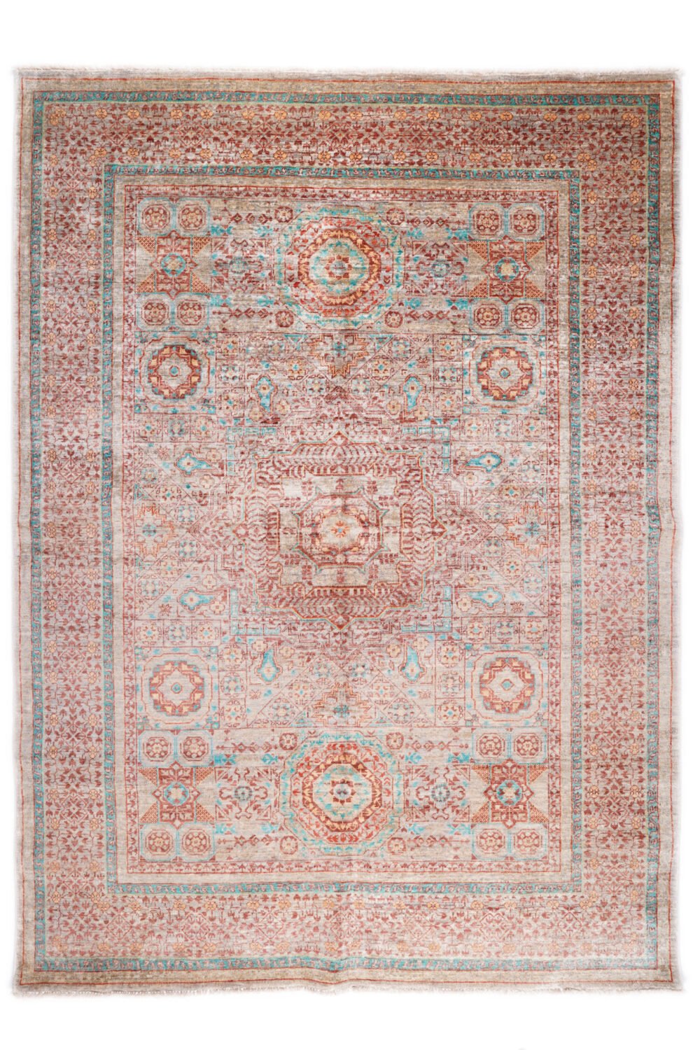 Orange Blue Afghan Memluk Rug