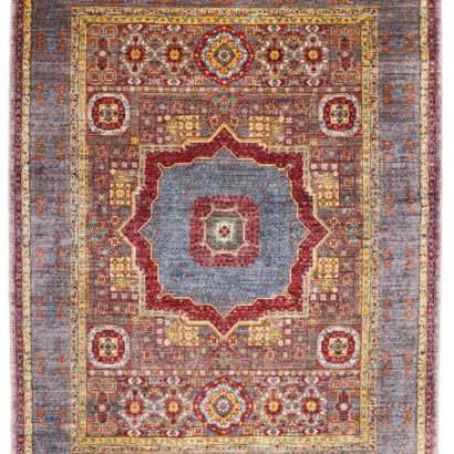 Grey Yellow Afghan Memluk Rug
