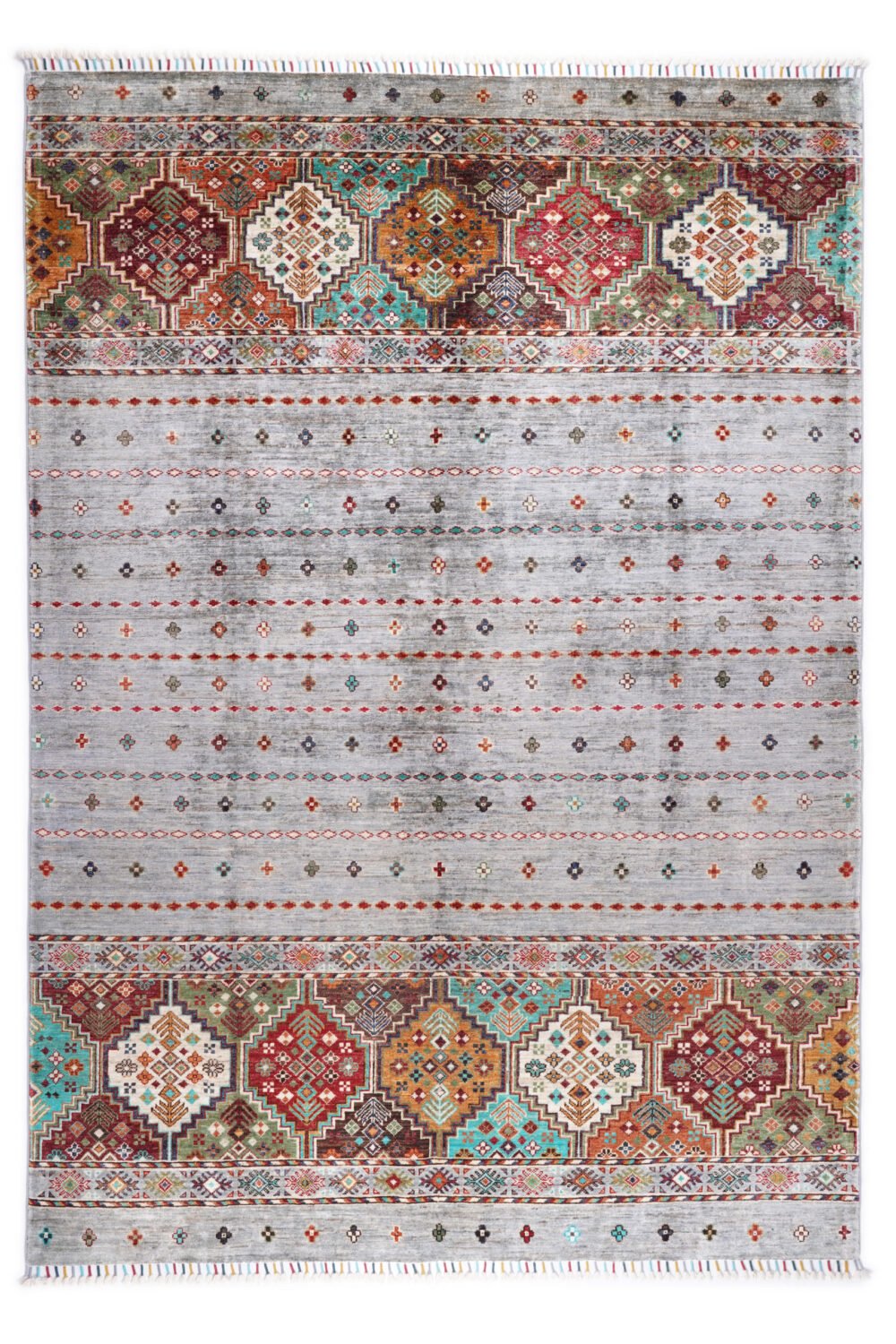 Striped Afghan Wool Rug