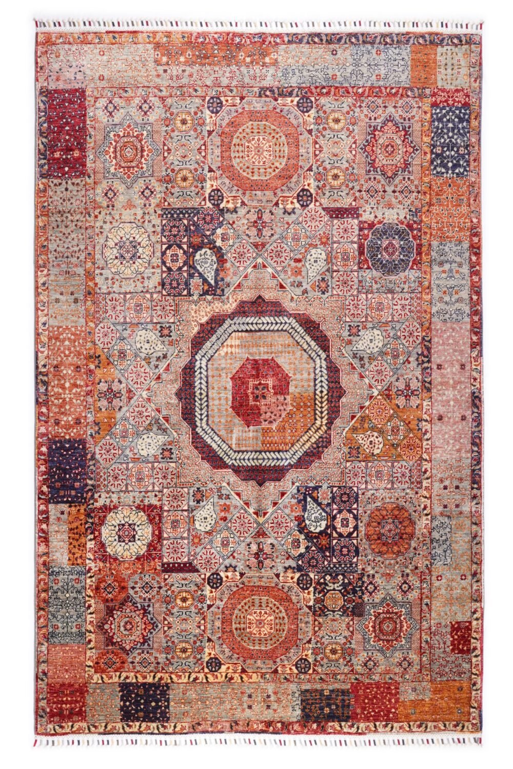 Orange Pink Afghan Rug