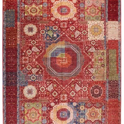 Red Blue Afghan Memluk Rug