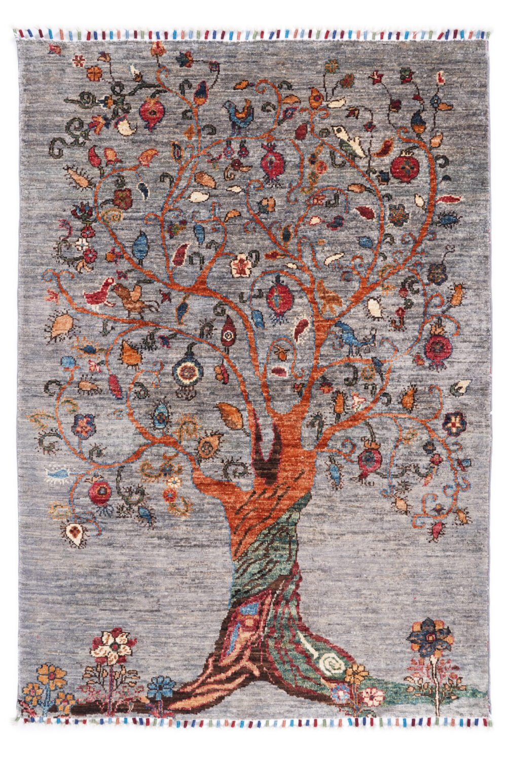 Sultani Rug with Plants and Tree Design
