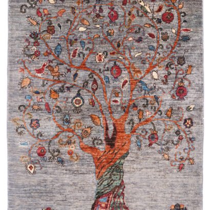 Sultani Rug with Plants and Tree Design