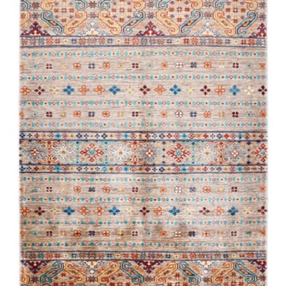 Brown Orange Afghan Rug