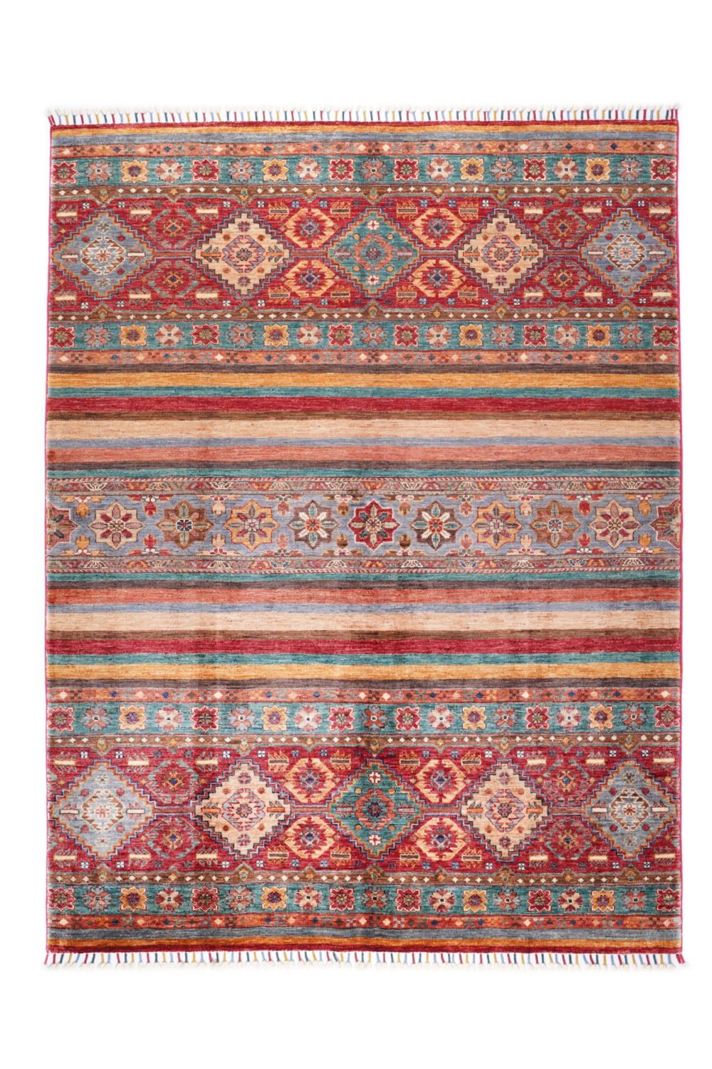 Red Orange Striped Rug