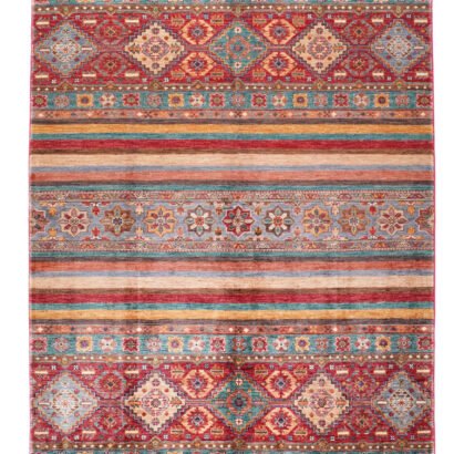 Red Orange Striped Rug