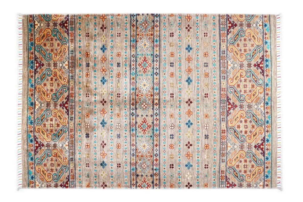 Brown Orange Afghan Rug