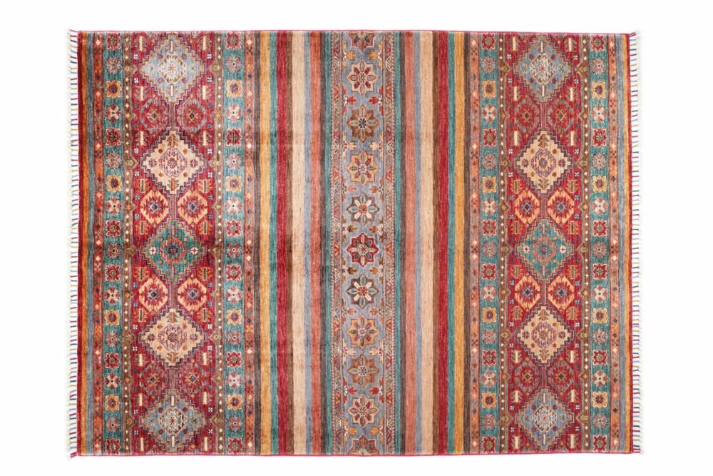 Red Orange Striped Rug