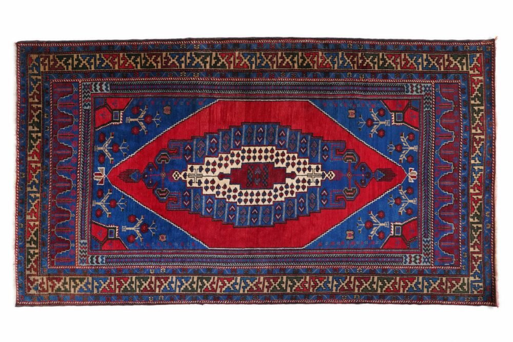 Hand-Knotted Taspinar Oriental Rug – Blue & Red Turkish Wool Area Rug | Rugs1