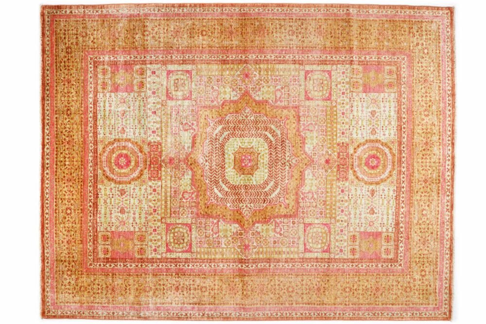 Red Green Afghan Memluk Rug