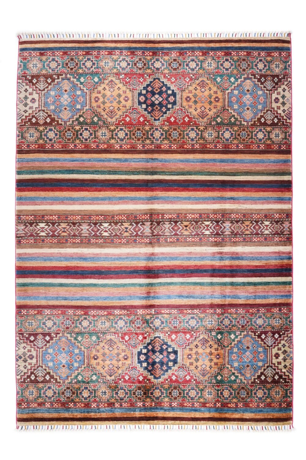 Striped Rainbow Wool Rug