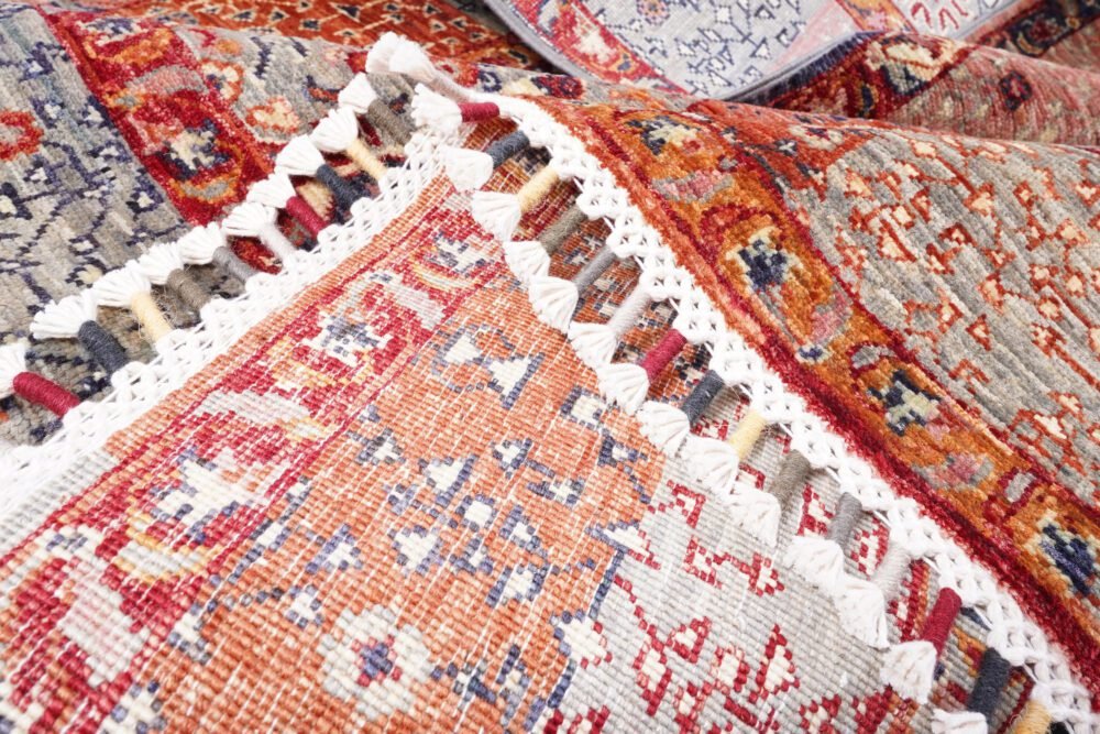 Orange Pink Afghan Rug