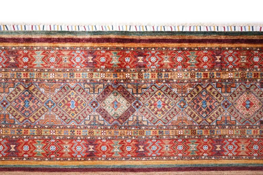 Rainbow Striped Afghan Rug