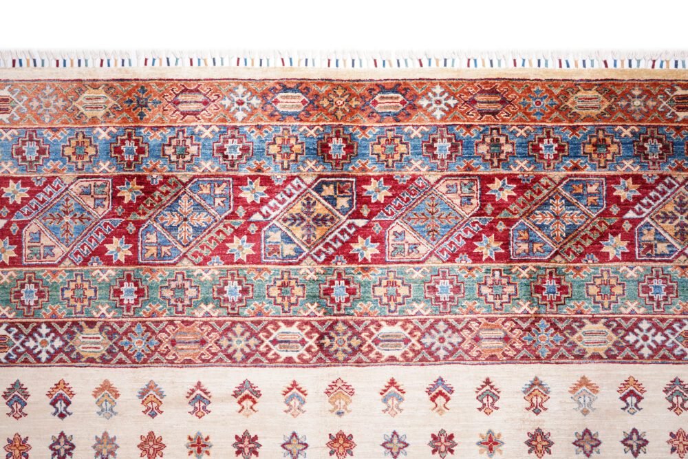 Beige Orange Afghan Rug