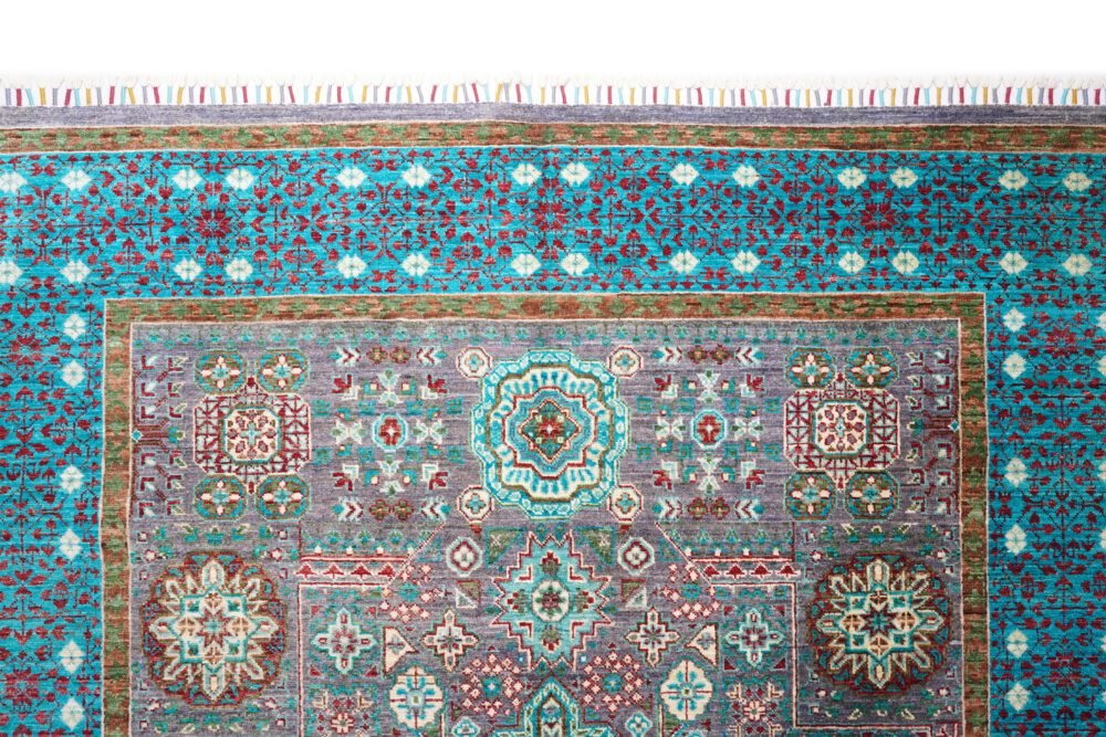 Blue Grey Afghan Rug