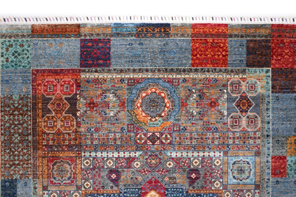 Blue Orange Turkish Rug