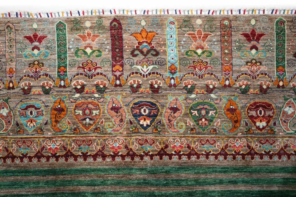 Rainbow Striped Afghan Rug