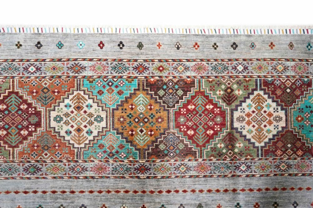 Striped Afghan Wool Rug