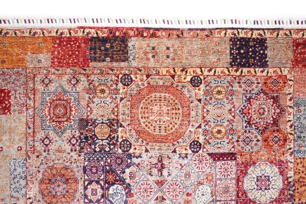 Orange Pink Afghan Rug