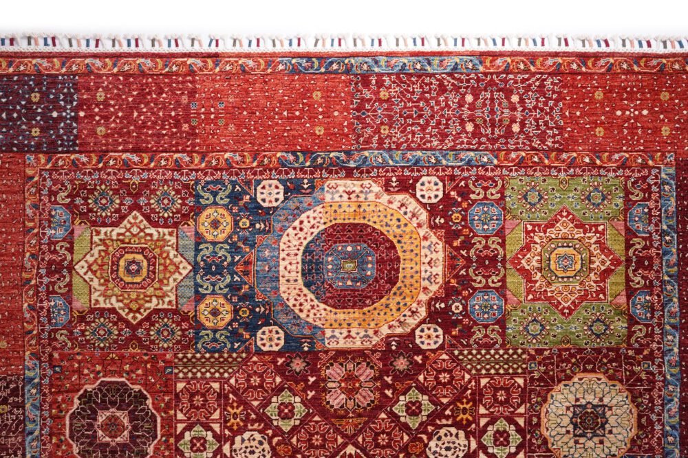 Red Blue Afghan Memluk Rug