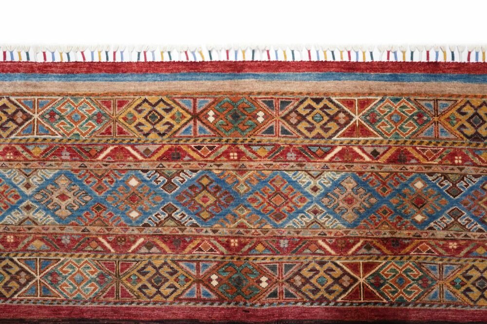 Rainbow Striped Afghan Rug