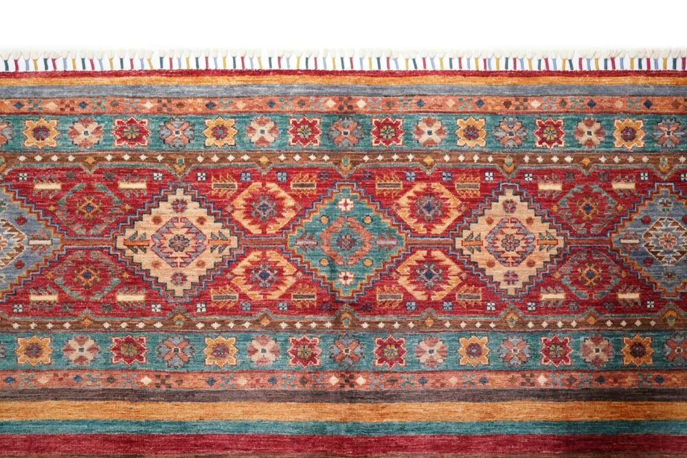 Red Orange Striped Rug