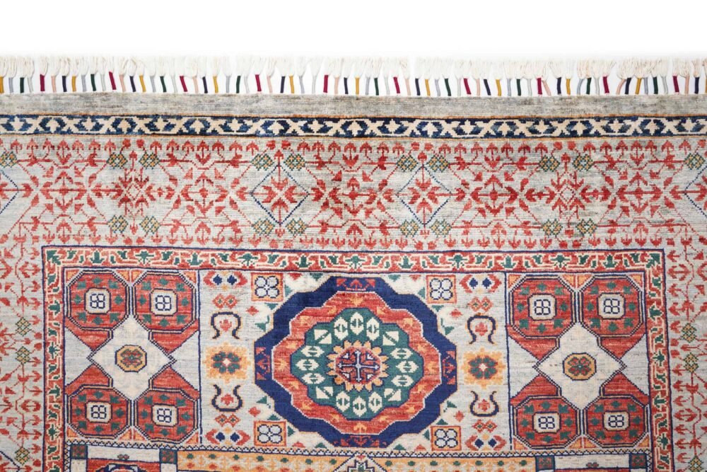 Red Beige Geometric Rug